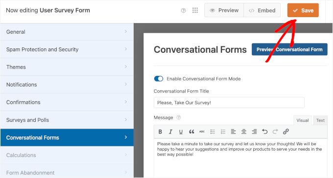 Save Conversational Form Landing Page Options Save Conversational Form Landing Page Options