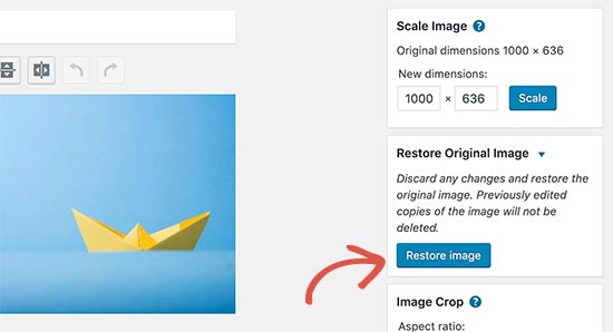 Restore image after editing it in WordPress Restore image after editing it in WordPress