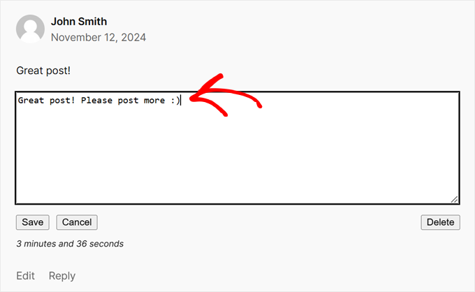 Editing an existing WordPress comment's text Editing an existing WordPress comment's text
