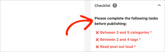 PublishPress checklists complete before publishing