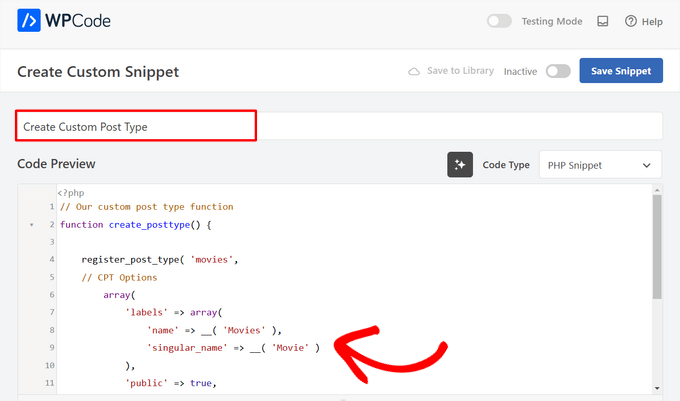 Criando um trecho de código personalizado para tipos de postagem personalizados usando WPCode Criando um trecho de código personalizado para tipos de postagem personalizados usando WPCode