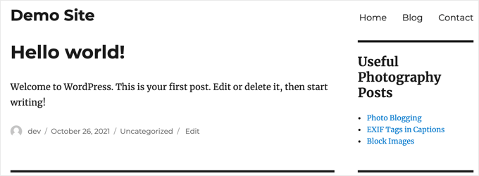 featuredmethod1preview Featured Posts in WordPress Sidebar Paragraph Widget