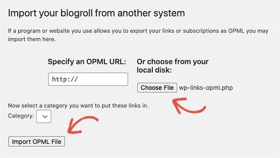 Importing blogroll Importing blogroll