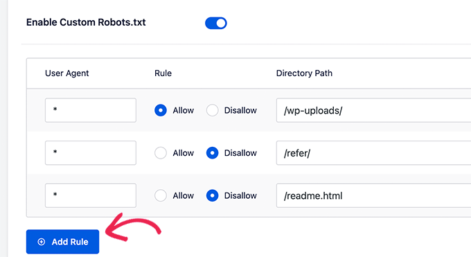 Add rule in robots.txt Add robots file rules