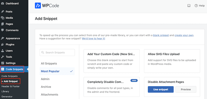 Adding a custom code snippet using WPCode Adding a custom code snippet using WPCode