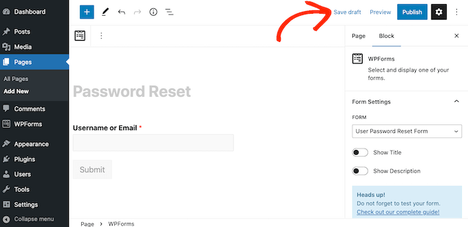 Creating a custom password reset form using WPForms Creating a custom password reset form using WPForms