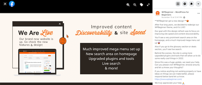ejemplo-anuncio-rediseño Ejemplo de anuncio de rediseño