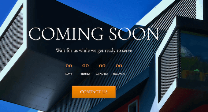 An example of a coming soon page, created using SeedProd