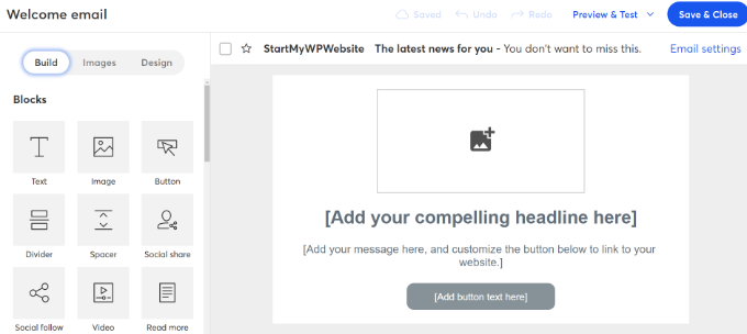 Customize your email design Customize your email design