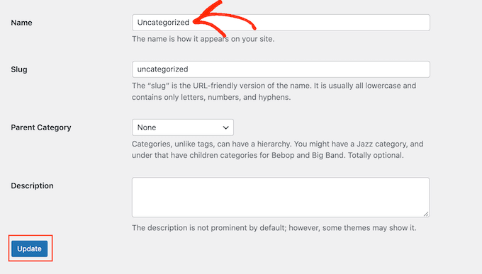 Varsayılan WordPress kategorisi nasıl yeniden adlandırılır Varsayılan WordPress kategorisi nasıl yeniden adlandırılır