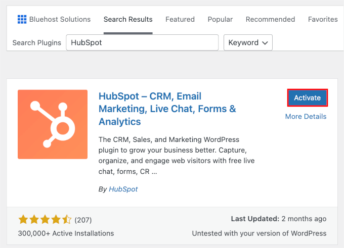 Installing the HubSpot plugin Installing the HubSpot plugin