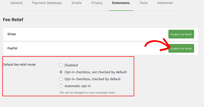 Choose a fee relief option according to your liking Choose a fee relief option according to your liking