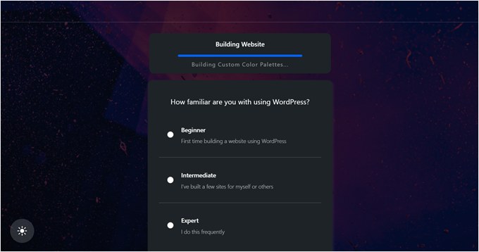 Choosing a WordPress skill level for the Bluehost AI Site Creator Choosing a WordPress skill level for the Bluehost AI Site Creator